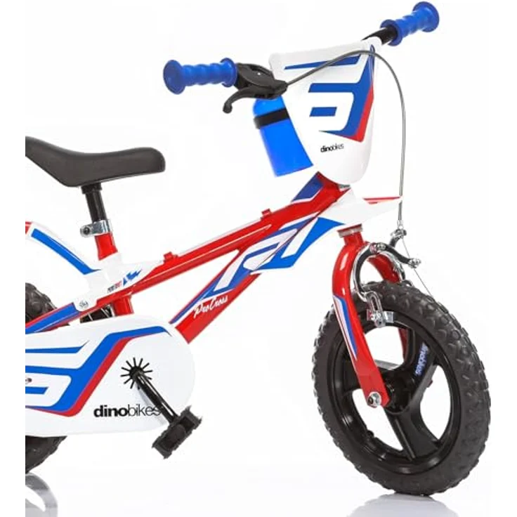 Dino Kinderfahrrad Mountainbike 12 Zoll, 1 Gang, mit Stützrädern, Frontschild und coolen Schutzblechen, in verschiedenen Farben – Bild 4