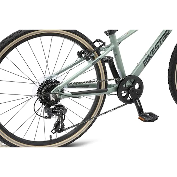 Bikestar Kinderfahrrad Leichtgewicht 9 kg 24 Zoll Aluminium ab 8 Jahre, 8 Gang Shimano RD-M2005 Schaltwerk, Reflektierende Reifen – Bild 6