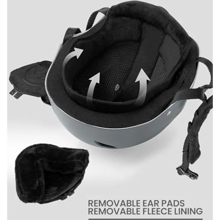 OutdoorMaster Kelvin Skihelm, Snowboardhelm für Herren, Damen & Jugendliche, verstärkte ABS-Schale, stoßabsorbierender EPS-Kern, optimal belüftet, Größe M, grau – Bild 4