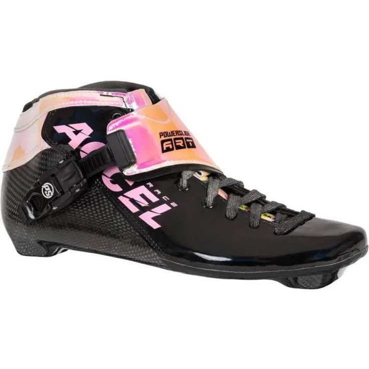 Powerslide ACCEL Race Pink, Schlittschuhe mit zweilagigem Karbonstiefel und klassischem Schnürsystem, Größe 43