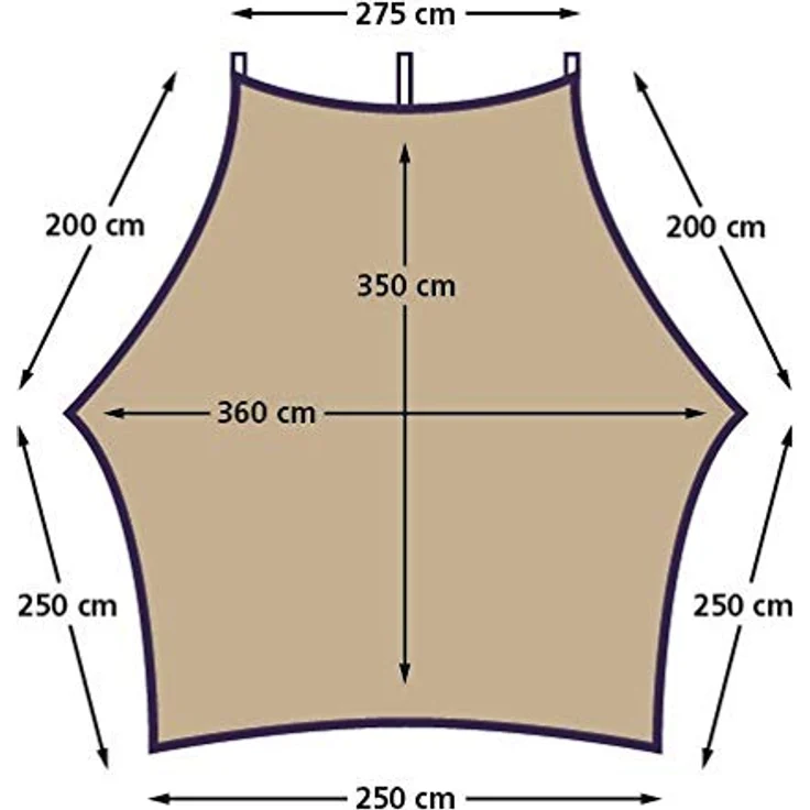 Eurotrail Tarp-Zelt, Sonnensegel aus Polyester inkl. Aufstellstangen, 2.75 kg – Bild 3