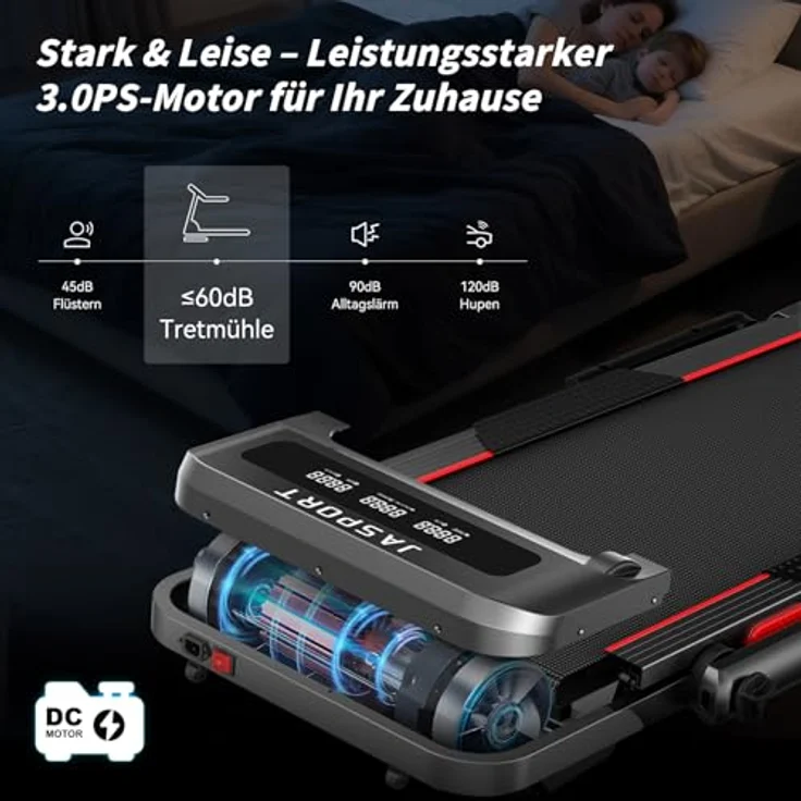JASPORT GL3H Laufband 2-in-1 mit 12° Steigung, 14 km/h, 3.0HP Motor, 18 Programme, faltbar, Bluetooth & Dual LED für Heim und Büro – Bild 4