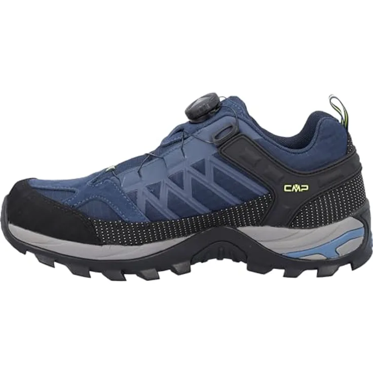 CMP Rigel Low Fitgo Trekking Shoes WP, Outdoor-Laufschuhe für Herren, blau/gelb fluo, Größe 46