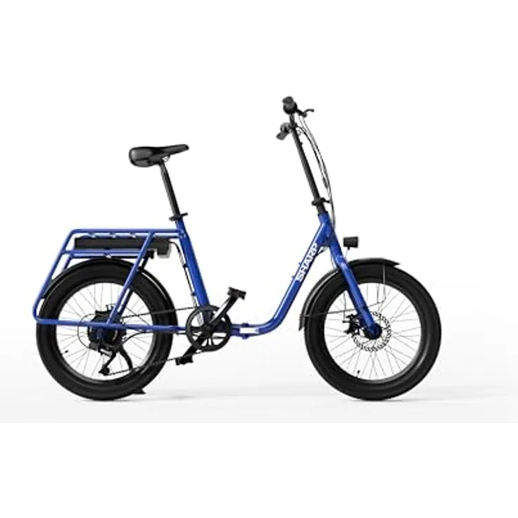 SHARP BD03EBL, faltbares E-Bike 20 Zoll Klapprad, 250W Motor, 10,4 Ah Batterie, Shimano 7-Gang, bis zu 40 km Reichweite, Tiefeinsteiger, blau
