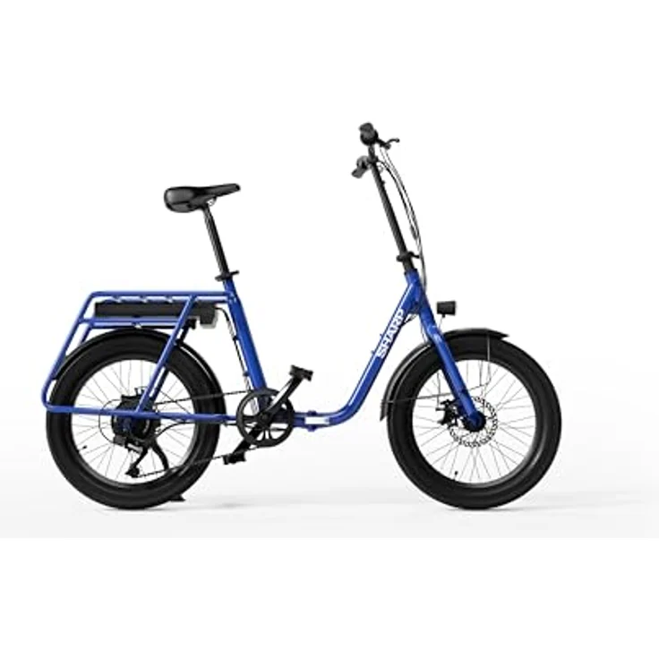 SHARP BD03EBL, faltbares E-Bike 20 Zoll Klapprad, 250W Motor, 10,4 Ah Batterie, Shimano 7-Gang, bis zu 40 km Reichweite, Tiefeinsteiger, blau – Bild 1