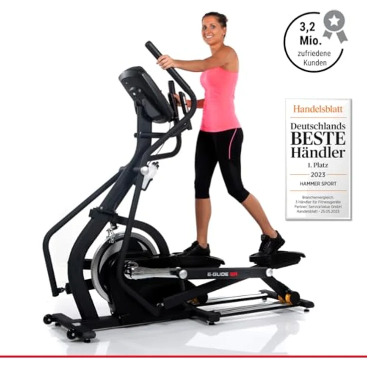 Finnlo Hammer Ellipsentrainer E-Glide SR, Fitness-App, 20 kg Schwungmasse, blau – Bild 4