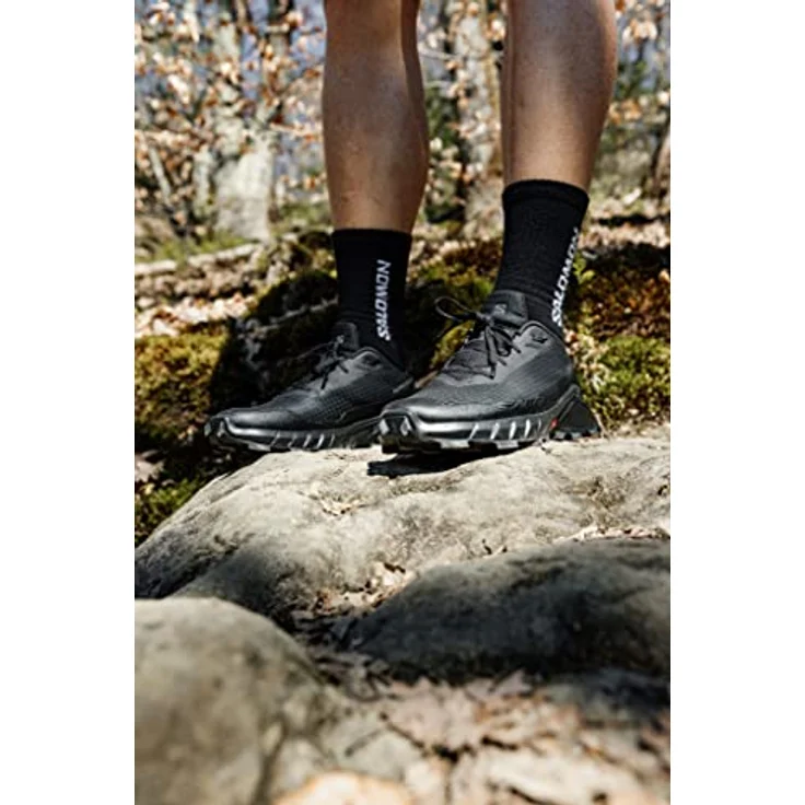 Salomon Alphacross 5 Herren Laufschuhe mit Mesh-Obermaterial, OrthoLite Einlegesohle und Contagrip Außensohle, Schwarz (Größe 44 2/3) – Bild 9