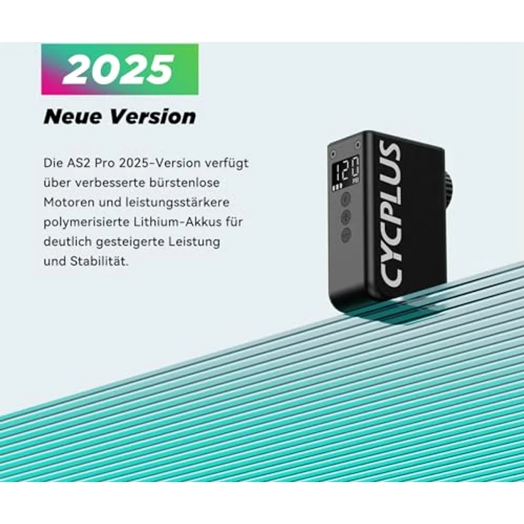 Cycplus AS2 PRO Mini Electric Pump, kompakte elektrische Fahrradpumpe mit 120 PSI, USB-C Schnellladung, für Presta und Schrader Ventile – Bild 6