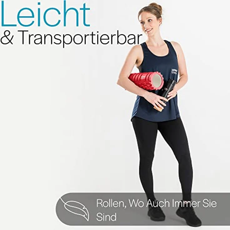 Core Balance Faszienrolle Rücken und Ganzkörper, Texturierter Sport Foam Roller für Tiefengewebemassage, 33 cm x 14 cm x 14 cm, schwarz – Bild 4