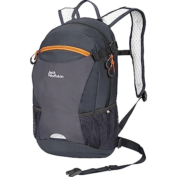 Jack Wolfskin Velocity 12 Bikerucksack, Ebony, nachhaltiges Tragesystem, Helmfixierung