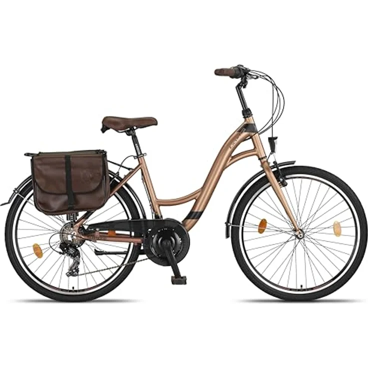 Licorne Bike Stella Plus Premium City Bike in 26 Zoll Gold - 21 Gang-Schaltung - Hollandfahrrad StVZO – Bild 4