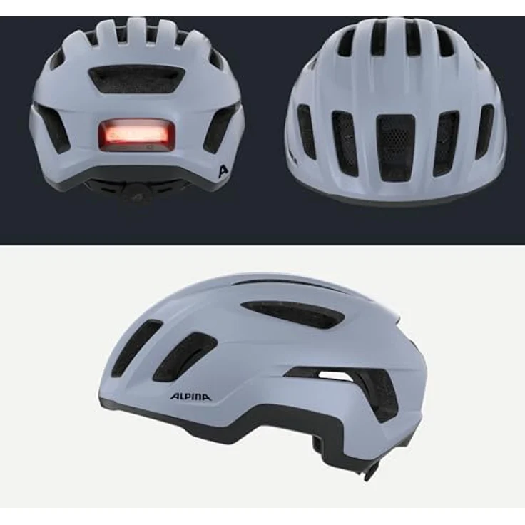 alpina Paranus Urban lilac matt, Fahrradhelm mit LED-Rücklicht, Größe 52-56 – Bild 4