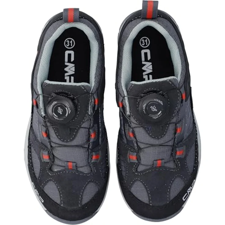 CMP Freizeitschuhe Kiruna, Wanderschuhe für Kinder mit FitGo-Verschlusssystem, anthrazit/schwarz, Größe 45 – Bild 4