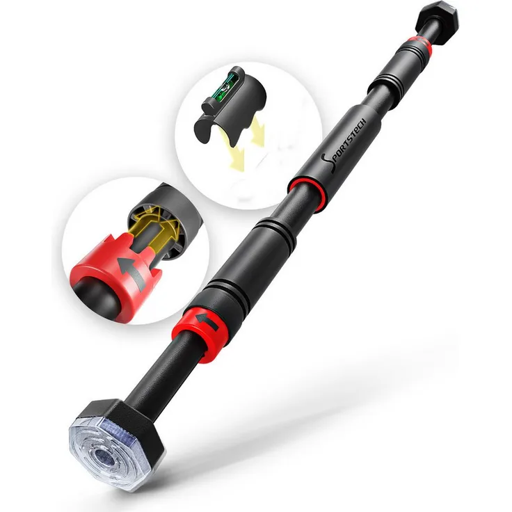 Sportstech Klimmzugstange KS260, innovative Teleskopstange für sicheres und vielseitiges Krafttraining, schwarz - Preisvergleich