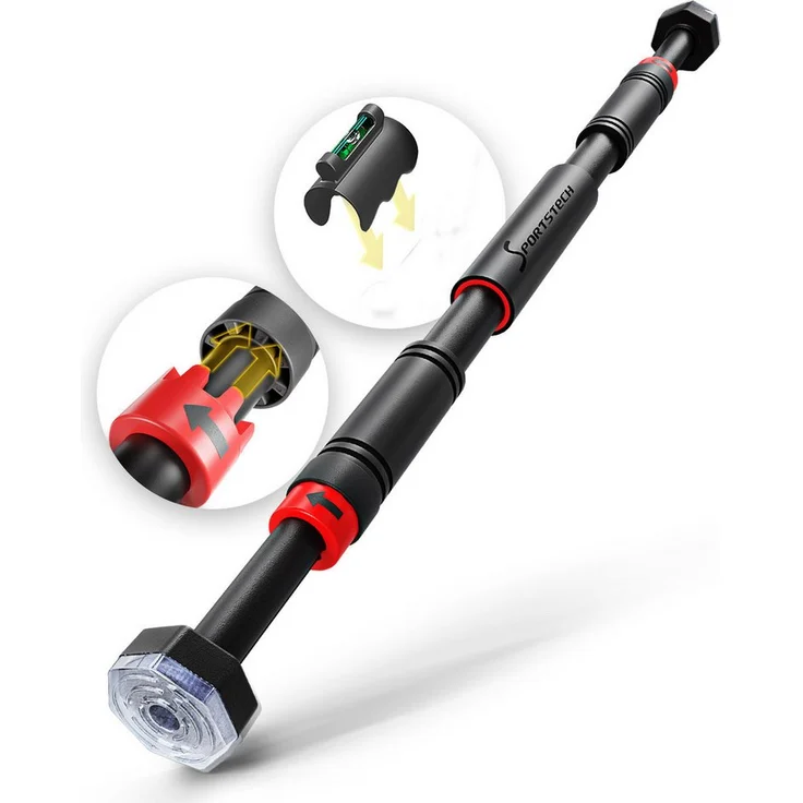 Sportstech Klimmzugstange KS260, innovative Teleskopstange für sicheres und vielseitiges Krafttraining, schwarz - Preisvergleich