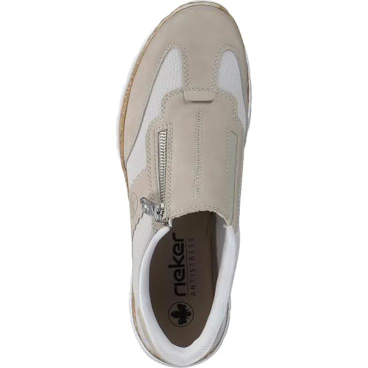 Rieker Damen Slipper N42G5-60, Beige Halbschuhe mit hohem Komfort und funktionalem Design – Bild 7
