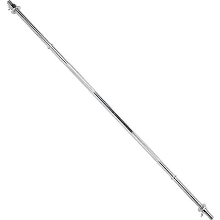#DoYourFitness Langhantel-Stange mit Federverschluss, Ø30mm in 150 cm Länge, Gusseisen verchromt & gerändelt - Hantelstange Gewichtheben Kraftsport – Bild 1