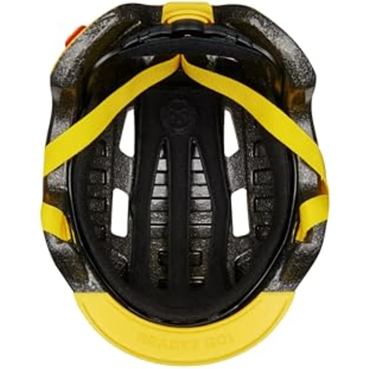 Affenzahn Fahrradhelm Tiger – Gelb, robuster Kinderhelm für Mädchen und Jungen mit verstellbarem Drehrad und integrierten Rücklicht, für Fahrradfahren, Laufrad und Rollerfahren – Bild 4