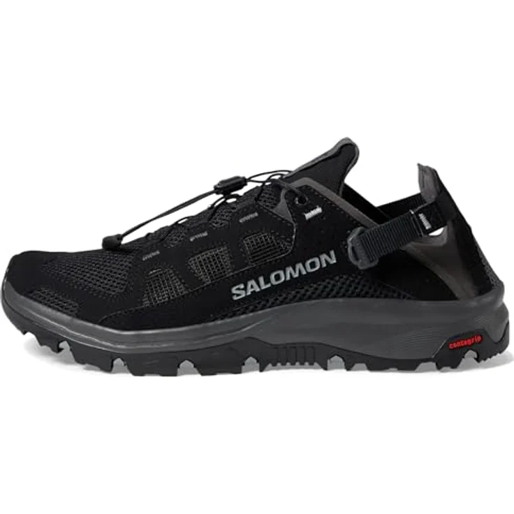 Salomon Techamphibian 5, Wanderschuh aus atmungsativem Mesh mit Quicklace-Schnürsystem, schwarz – Bild 6