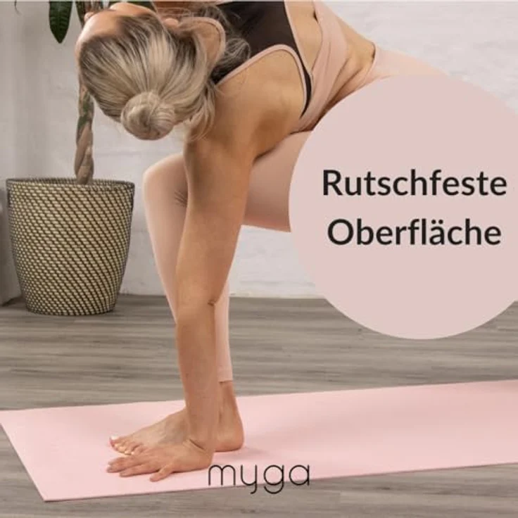 Myga Yoga Starter Kit, Komplettes Set mit rutschfester Yogamatte (4 mm), Yogablock und Gurt, ideal für Anfänger und Reisen, rosa – Bild 2