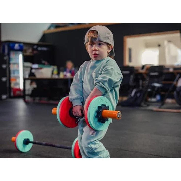 prfrm. Fit Kidz Dumbell & Bumper Plate Set - Kinder-Kurzhantel in bunten Farben für aktiven Spielspaß und Fitness – Bild 3