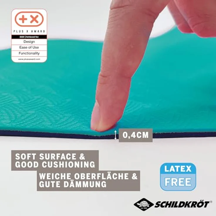 Schildkröt Bicolor Yogamatte, Petrol-Grey, 4mm, PVC-frei mit Carrybag, rutschfeste Struktur, 183cm x 61cm – Bild 3