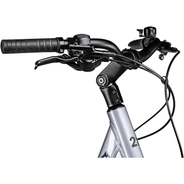 2R Manufaktur TRX TWO Wave, Damen-Citybike mit Tiefeinstieg, 28 Zoll, Silber, 51 cm, hydraulische Scheibenbremsen, Federgabel, wartungsarmer Riemenantrieb – Bild 8