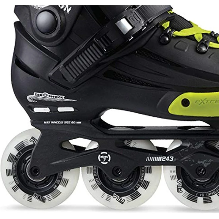 FILA Nrk Fun Inline Skates, Größe 45, Schwarz-Gelb mit Zero-Shock-Technologie und ABEC 7 Lagern – Bild 2