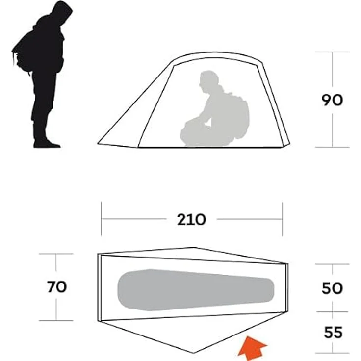 Ferrino Tent Blow 1, Ultraleichtes Kuppelzelt für 1 Person, 1.20 kg, einfache Handhabung und hohe Stabilität – Bild 5