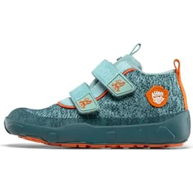 Affenzahn Kid's Knit Happy, Unisex Wanderschuhe, wasserdicht mit Klettverschluss, Blau – Bild 1