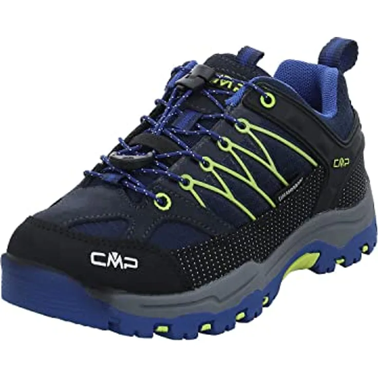 CMP Kids Rigel Low, Flache Multifunktions-Trekking Sportschuhe in Blau mit Schnellschnürsystem und stark profilierter Außensohle, Schuhgröße 36 EU