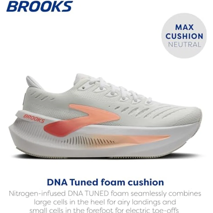 Brooks Glycerin Max 2, Allround-Laufschuhe für Damen mit GlideRoll™-Rocker, atmungsaktiv, blau/orange 39 – Bild 2