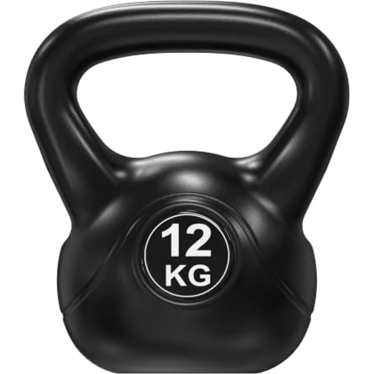 Tunturi Kugelhantel, Kettlebell PVC, 12 kg mit Sandfüllung für effektives Ganzkörpertraining – Bild 2
