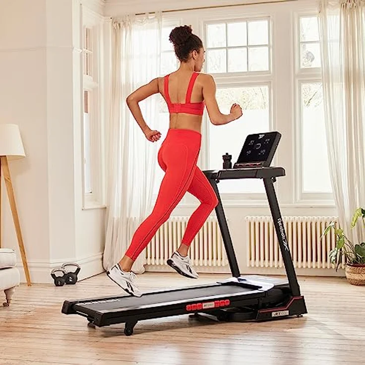 Reebok Unisex – Erwachsene Jet 100 Z Laufband – Kinomap und Zwift – 130 x 43 cm – 18 km/h – 24 Programme, Schwarz – Bild 5