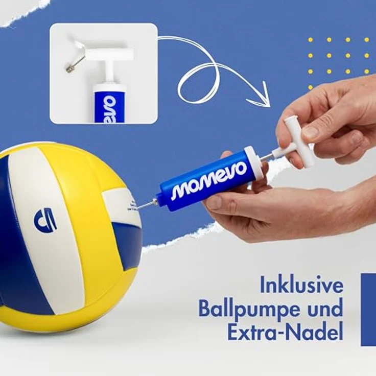 MOMEVO Sundowner Beachvolleyball – Weicher Trainingsball in offizieller Größe mit Pumpe – Bild 5
