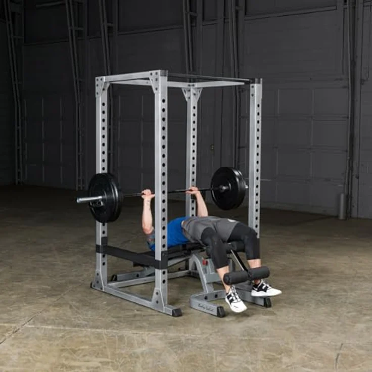 Body-Solid GPR378 Power Rack, Grau/Schwarz, One Size - Großes Design, 20 einstellbare Höhen, 105 cm gekrümmte Klimmzugstange – Bild 4