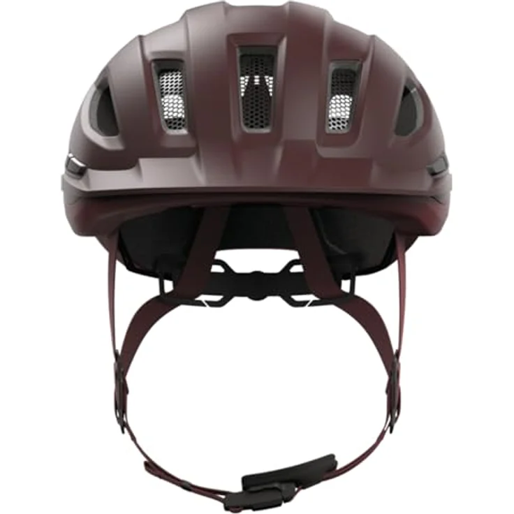 ABUS Stadthelm Urban-I 4.0 ACE, Fahrradhelm mit aufladbarem Rücklicht, 4 Leuchtmodi, Schirm, Zopf-Öffnung, magnetischem Verschluss - Größe L, rot – Bild 2