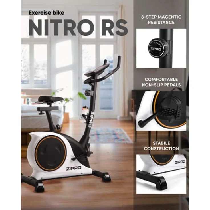 Zipro Heimtrainer Fahrrad Nitro RS, Ergometer Fitnessbikes, Magnetisches Fahrradtrainer, Ergometer Fahrrad bis 150kg, Indoor Bike, Trainingsfahrrad für zuhause, Fahrradergometer Batteriebetrieben – Bild 3