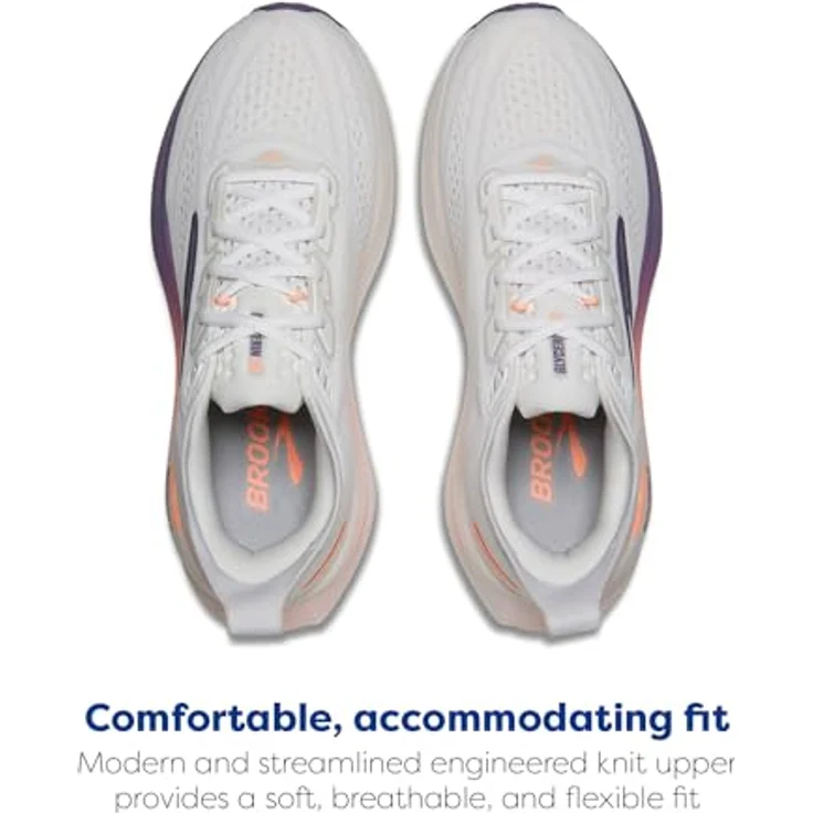 Brooks Glycerin 23, Laufschuhe mit fein abgestimmter Dämpfung, White/Mulled Grape/Clear 39 – Bild 4