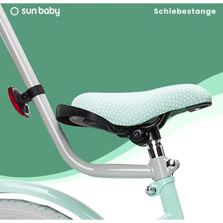 Sun Baby Mädchenfahrrad 16 Zoll Heart Bike mit Abnehmbarer Schubstange, Kinderfahrrad für Mädchen von 2 bis 6 Jahre (Silver Moon Mint) – Bild 3