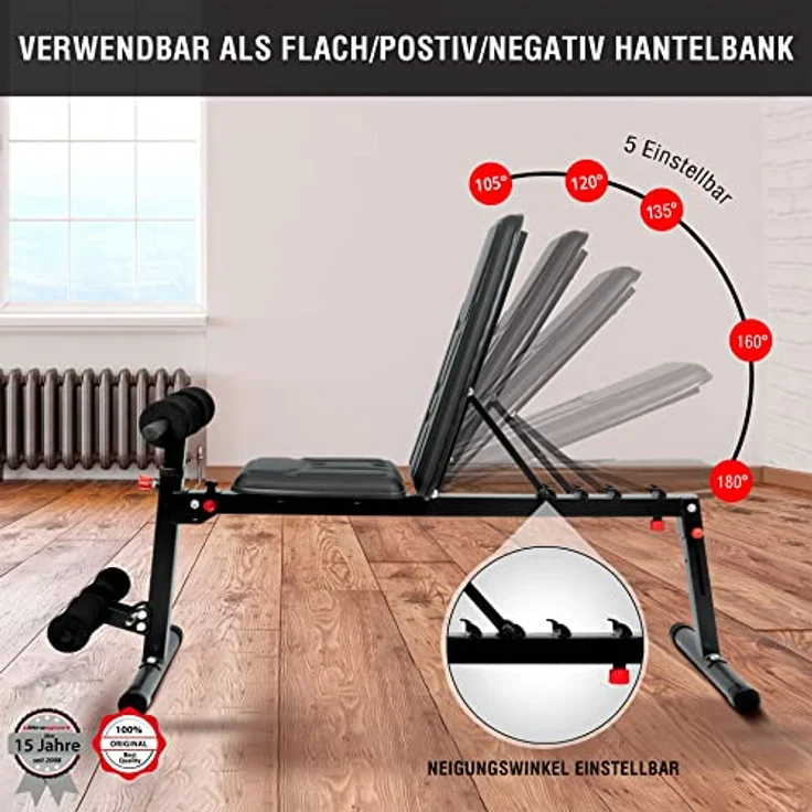 Ultrasport TR-5 Pro Compact, Hantelbank klappbar, Profihantelbank und multifunktionales Sportgerät für zuhause, verwendbar als Curlpult und mehr, Fitnessgerät mit angenehmer Polsterung – Bild 4