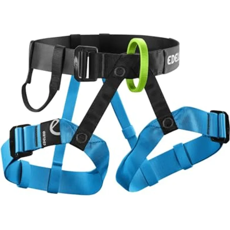 EDELRID Joker Junior III, Kinder-Klettergurt mit großem Verstellbereich, Zentralring aus Polyamid, Farbe: Night-icemint