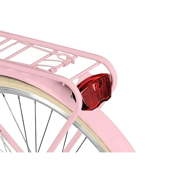 Milordbikes City-Fahrrad, Pink und Creme, 46 cm, leichtgewichtige Aluminiumfelgen und koordinierter hinterer Träger – Bild 6
