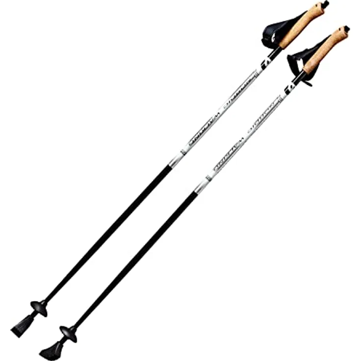 BEST SPORTING Wanderstöcke I Nordic Walking Stöcke Carbon I Korkgriffe I für Damen und Herren I 105-125 cm, schwarz