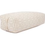 Bodhi Yoga Bolster SALAMBA Madurai | Maharaja Collection | Rechteckig | Waschbarer Bezug aus Baumwolle | Yogarolle mit Dinkelfüllung | Yoga Zubehör für Restorative Yoga und Yin Yoga | Ecru