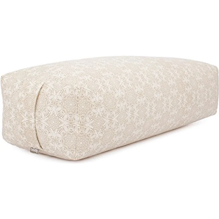 Bodhi Yoga Bolster SALAMBA Madurai | Maharaja Collection | Rechteckig | Waschbarer Bezug aus Baumwolle | Yogarolle mit Dinkelfüllung | Yoga Zubehör für Restorative Yoga und Yin Yoga | Ecru – Bild 1