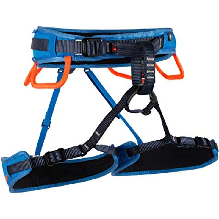 Mammut Ophir Fast Adjust, Klettergurt mit 4 Befestigungsschnallen, d'gentian/safety orange, Größe XS