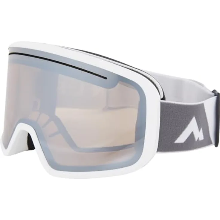 McKinley Herren Base Plus Mirospec2 Skibrille, White/Grey, mit breitem Sichtfeld und Blendungsschutz