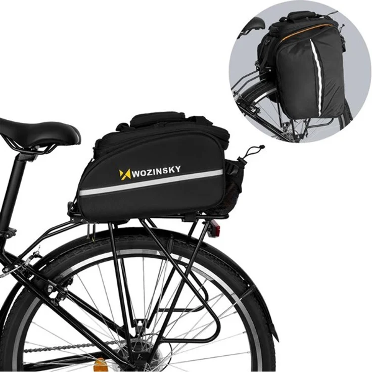 Wozinsky WBB19BK Large Bike Rack Bag, 35L mit Regenschutz, schwarz – Bild 7