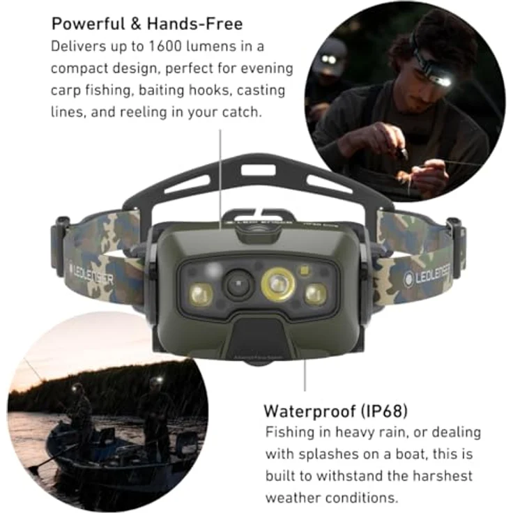 Ledlenser HF8R Core Stirnlampe Led wiederaufladbar Camo | LED Kopflampe 1600 Lumen | Adventure Headlights mit Rotlicht | Outdoor Stirnleuchte | Kopfleuchte | wasserdichte Kopftaschenlampe IP68 – Bild 2